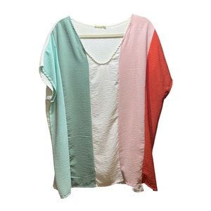 Plus size short sleeve blouse